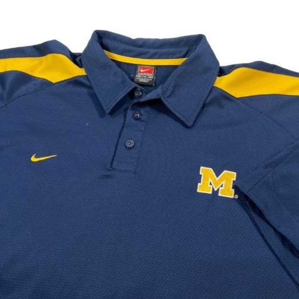 Michigan Wolverines Shirt Polo Mens XL NCAA Vintage Nike Team Short Sleeve